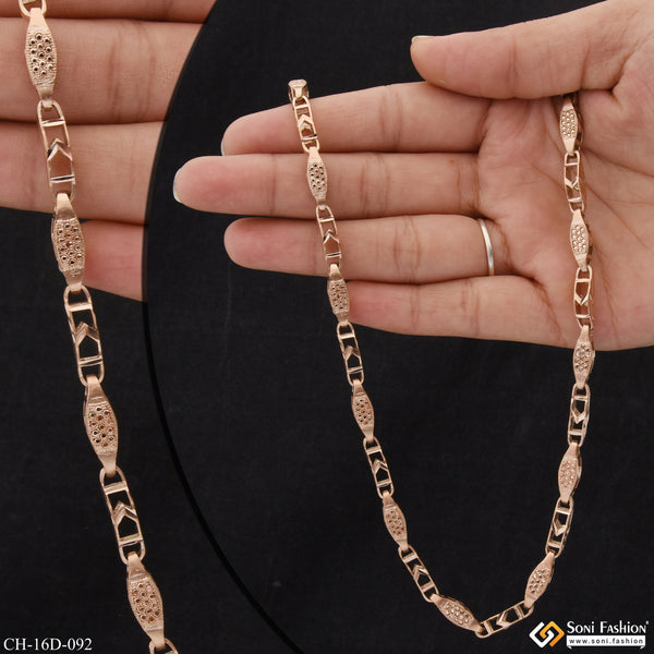 Casual Design with Diamond Awesome Design Rose Gold Chain for Men - Style D092