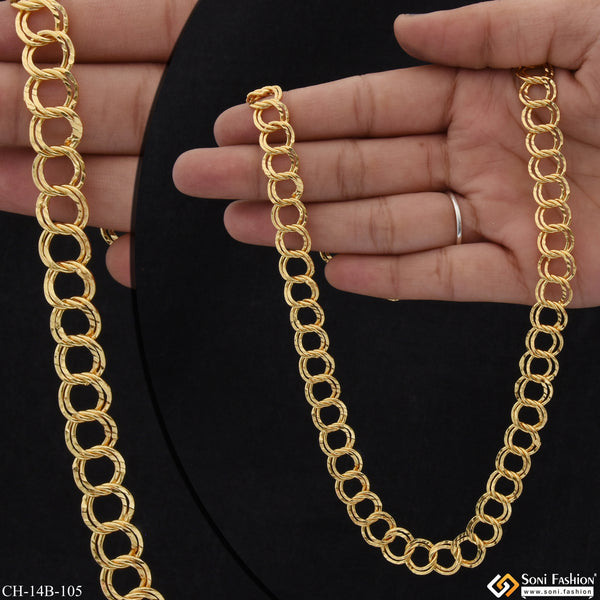 Mini Round Kaddi Delicate Design Gold Plated Chain For Men - Style B105