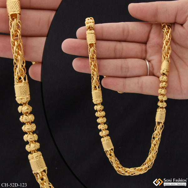 1 Gram Gold Plated 2 In 1 Rajwadi Sophisticated Design Chain for Men - Style D123