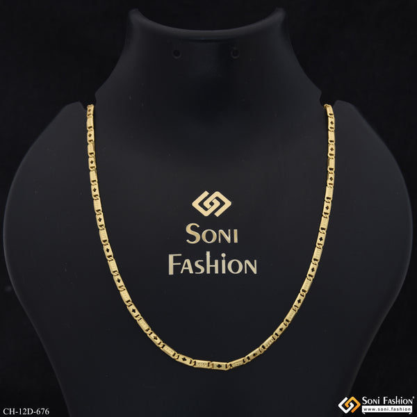 Slim Design Gold Plated Nawabi Chain for Men - Style D676