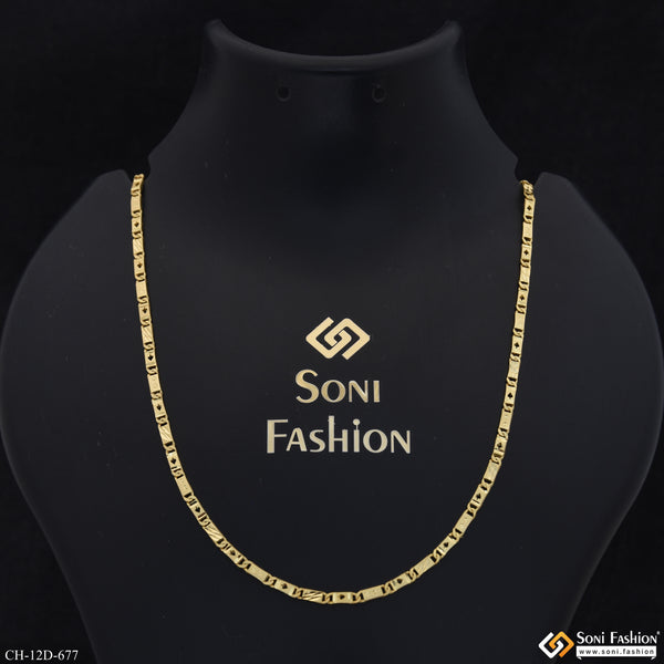 Slim Design Gold Plated Nawabi Chain for Men - Style D677