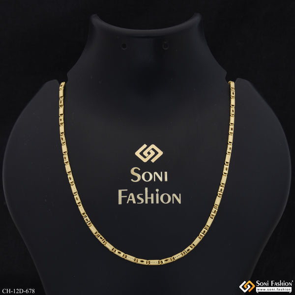 Slim Design Gold Plated Nawabi Chain for Men - Style D678