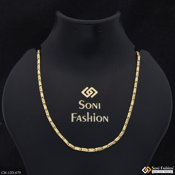 Slim Design Gold Plated Nawabi Chain for Men - Style D679