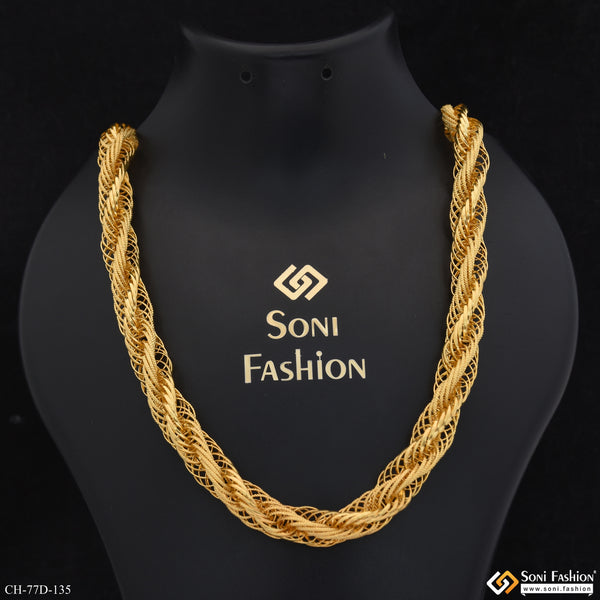 1 Gram Gold Plated Rassa Stylish Design Best Quality Chain for Men - Style D135