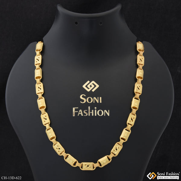 Hand-Crafted Design Gold Plated Nawabi Chain for Men - Style D622