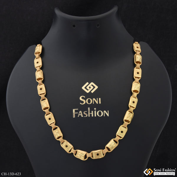 Finely Detailed Design Gold Plated Nawabi Chain for Men - Style D623