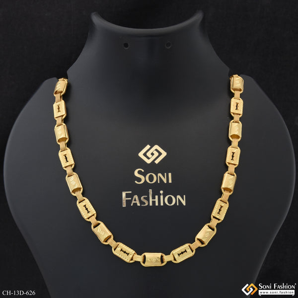 Attention-Getting Design Gold Plated Nawabi Chain for Men - Style D626