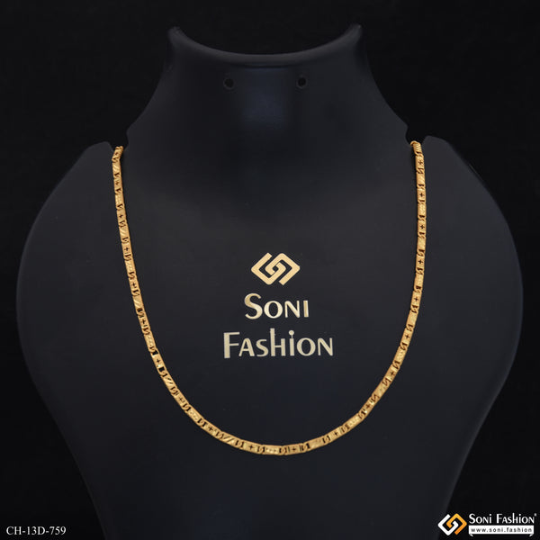 Slim Design Gold Plated Nawabi Chain for Men - Style D759