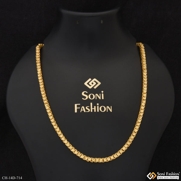 Hand-Crafted Design Gold Plated Rajwadi Chain for Men - Style D714