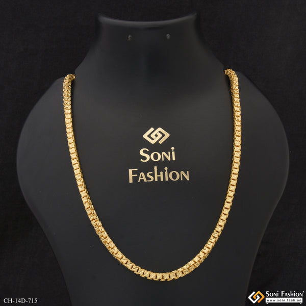 Sophisticated Design Gold Plated Rajwadi Chain for Men - Style D715