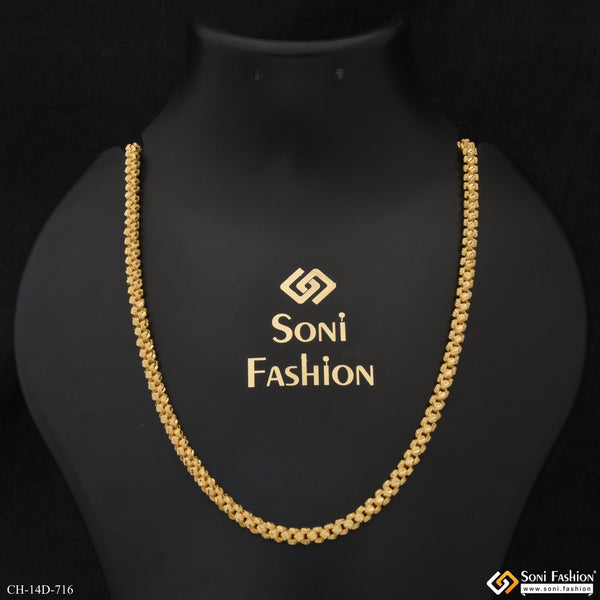 Excellent Design Gold Plated Rajwadi Chain for Men - Style D716