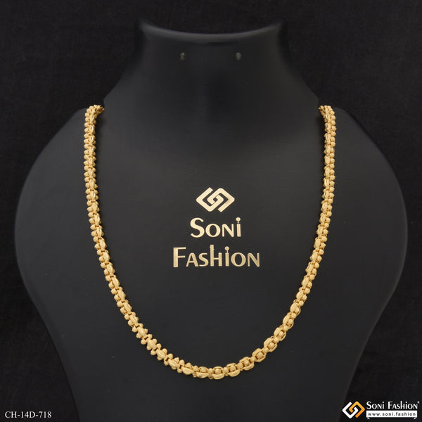 Traditional Design Gold Plated Rajwadi Chain for Men - Style D718