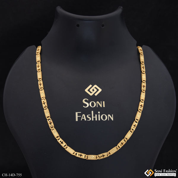 Popular Design Gold Plated Nawabi Chain for Men - Style D755