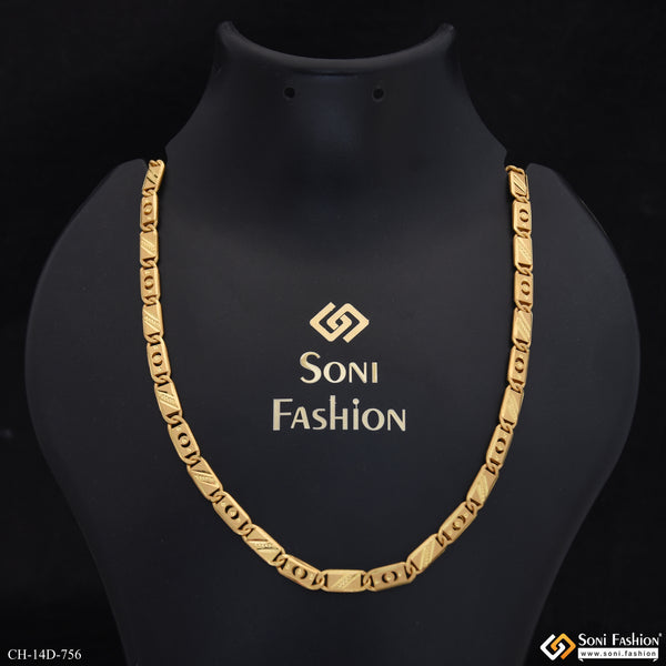 Traditional Design Gold Plated Nawabi Chain for Men - Style D756