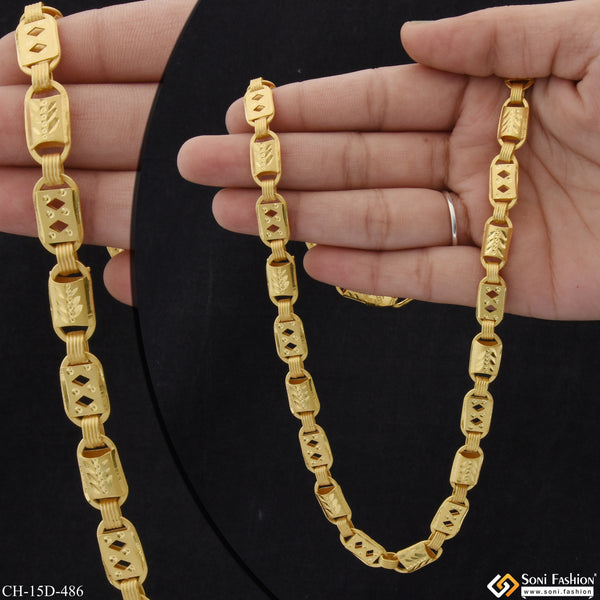 Finely Detailed Design Gold Plated Nawabi Chain for Men - Style D486