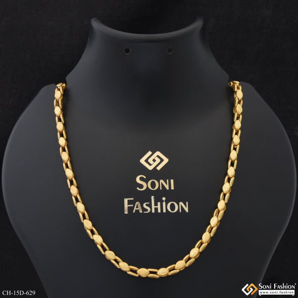 Amazing Design Gold Plated Oval Link Chain for Men - Style D629