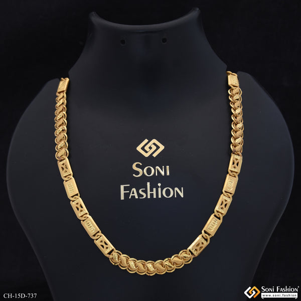 Popular Design Gold Plated Kohli Nawabi Chain for Men - Style D737