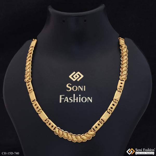 Latest Design Gold Plated Kohli Nawabi Chain for Men - Style D740