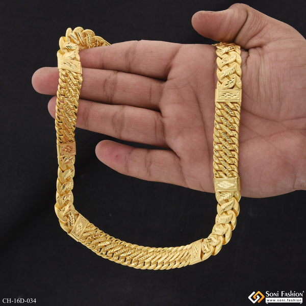 Pokal Expensive-looking Design High-quality Gold Plated Chain For Men - Style D034