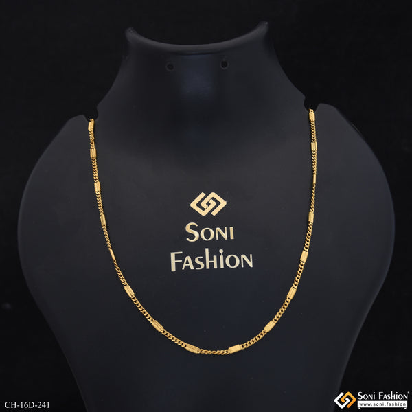 1 Gram Gold Plated Link Dainty Design Best Quality Chain for Men - Style D241