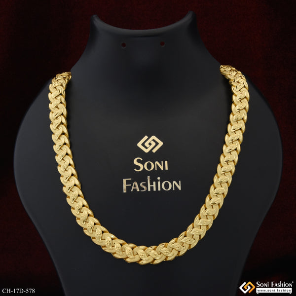 Leaf Fashionable Design Gold Plated Pokal Chain for Men - Style D578