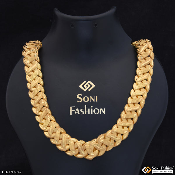 Glittering Design Gold Plated Pokal Chain for Men - Style D747