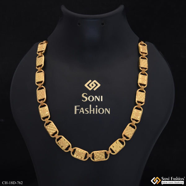 Finely Detailed Design Gold Plated Nawabi Chain for Men - Style D762