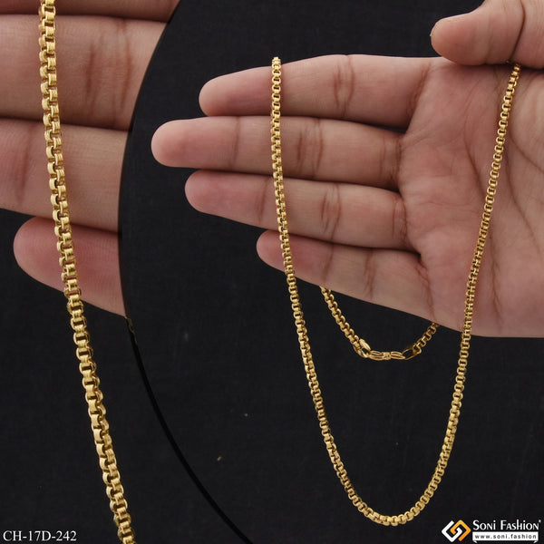 1 Gram Gold Plated Superior Quality Sparkling Design Chain for Men - Style D242