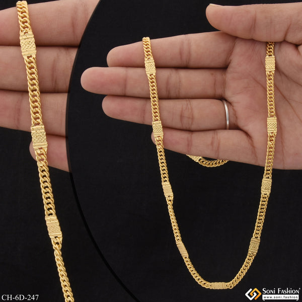 Linked High-Quality Eye-Catching Design Gold Plated Chain for Men - Style D247