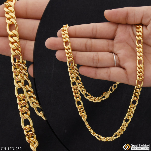 Linked Stunning Design Superior Quality Gold Plated Chain for Men - Style D252