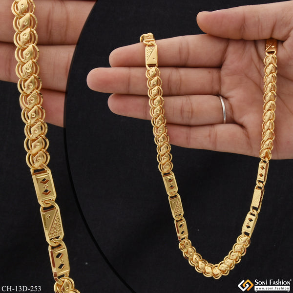 Glamorous Design Gold Plated Kohli With Nawabi Chain for Men - Style D253