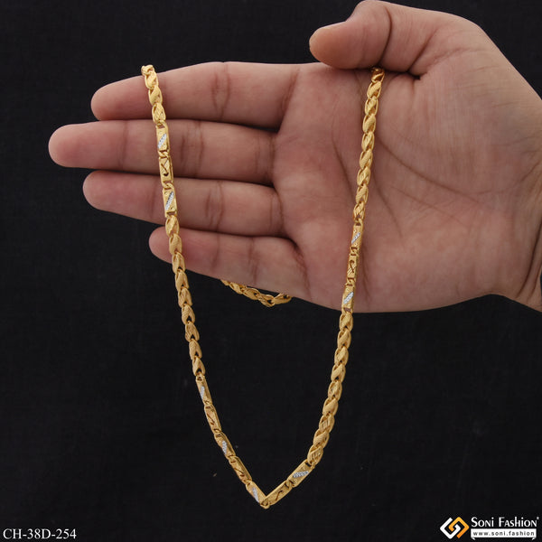 1 Gram Gold Plated Nawabi Kohli Hand-Crafted Design Chain for Men - Style D254