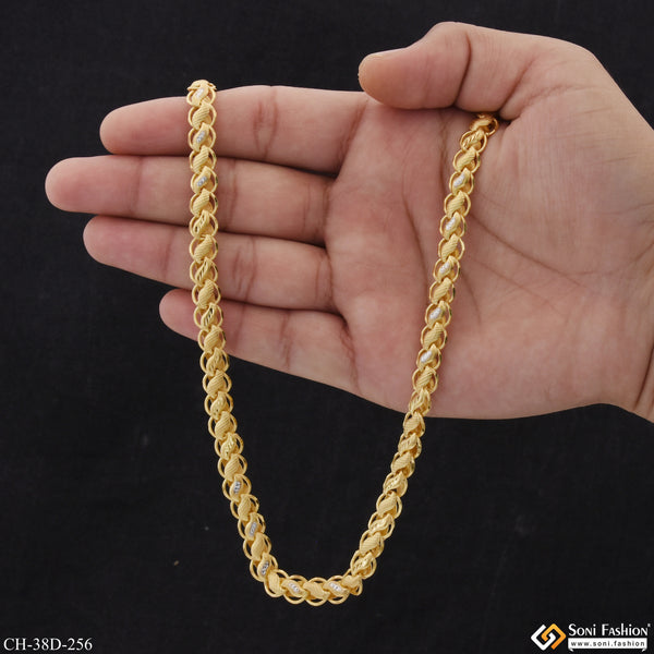 1 Gram Gold Plated Attention-Getting Design Kohli Chain for Men - Style D256