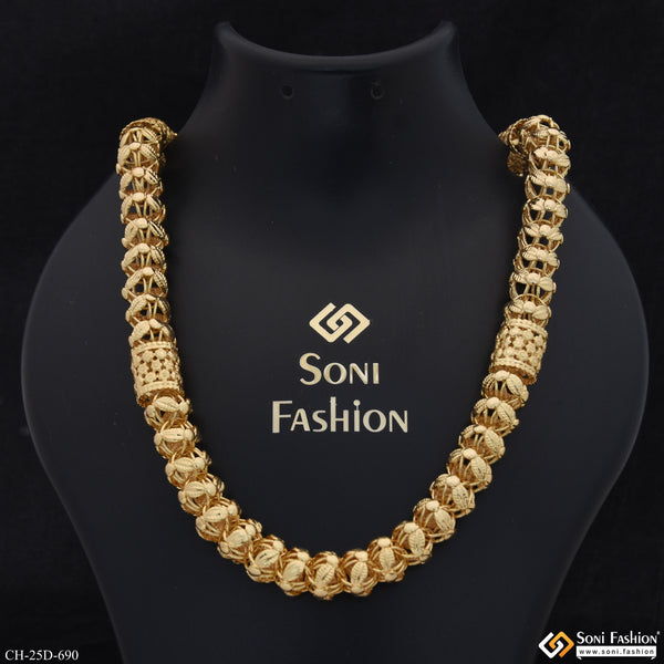 Latest Design Gold Plated Rajwadi Chain for Men - Style D690