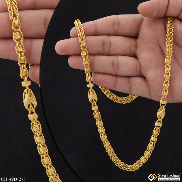 1 Gram Gold Plated Cute Design Best Quality Rajwadi Chain for Men - Style D273