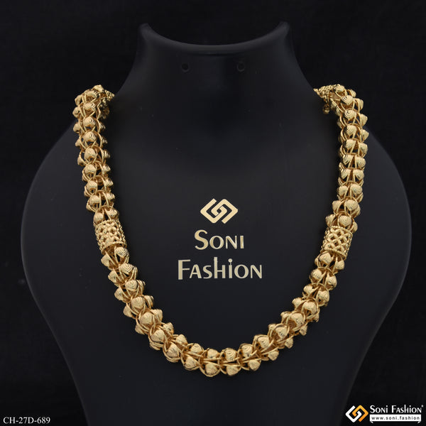 Extraordinary Design Gold Plated Rajwadi Chain for Men - Style D689