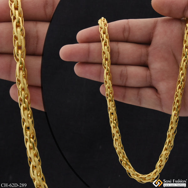 1 Gram Gold Plated Rassa Stylish Design Best Quality Chain for Men - Style D289