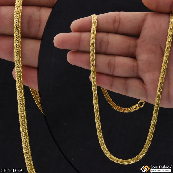 1 Gram Gold Plated Shipra Fancy Design High-Quality Chain for Men - Style D291