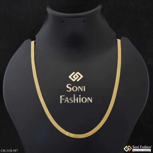 1 Gram Gold Plated Fashionable Design Chain for Men - Style D587