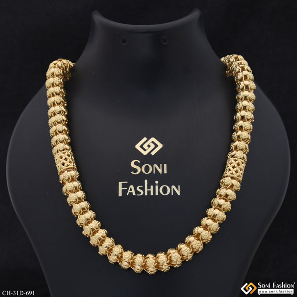 Excellent Design Gold Plated Rajwadi Chain for Men - Style D691