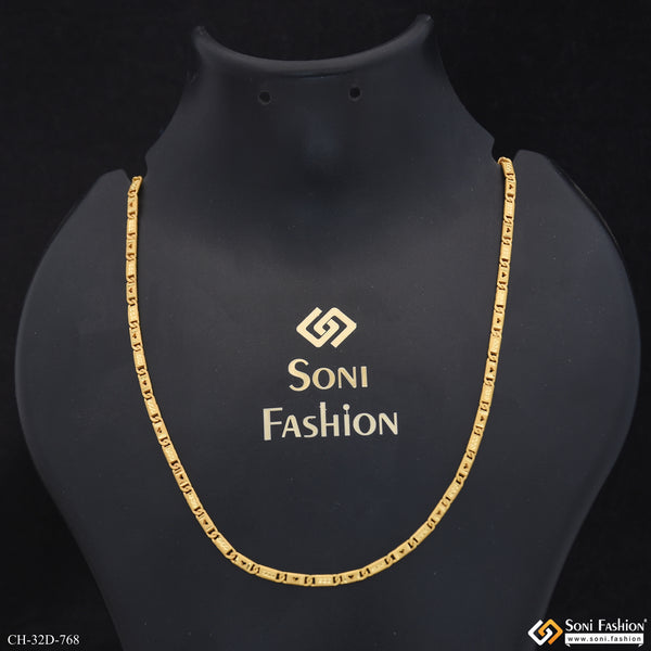 1 Gram Gold Plated Slim Design Nawabi Chain for Men - Style D768