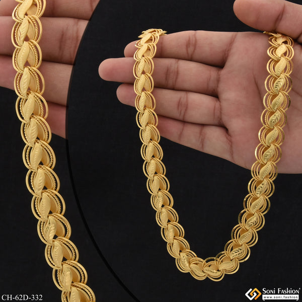 1 Gram Gold Plated Kohli Fashionable Design Chain for Men - Style D332