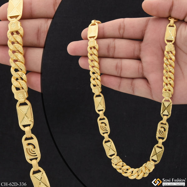 1 Gram Gold Plated 2 In Glamorous Design Pokal Chain for Men - Style D336