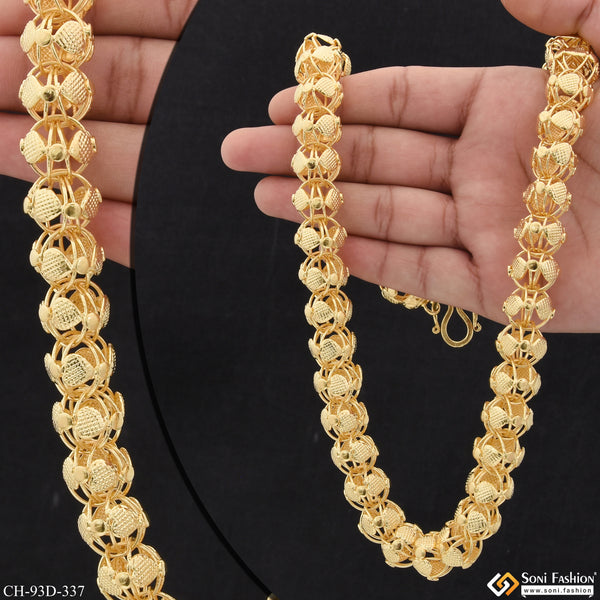 1 Gram Gold Plated Rajwadi Antique Design Chain for Men - Style D337