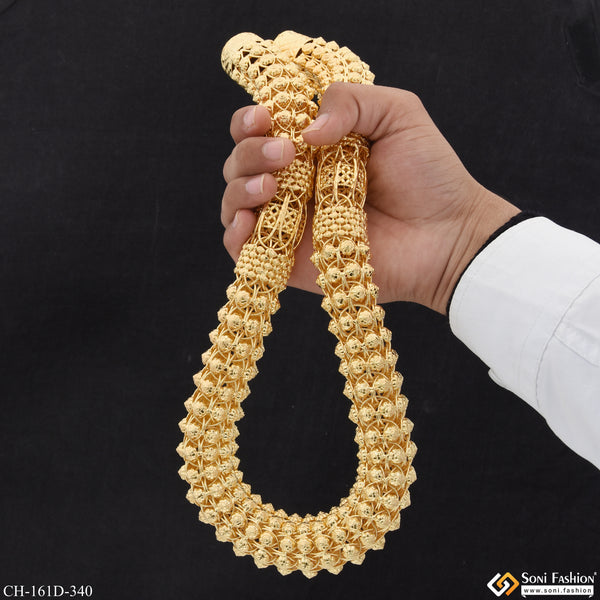 1 Gram Gold Plated Attention-Getting Design Rajwadi Chain for Men - Style D340