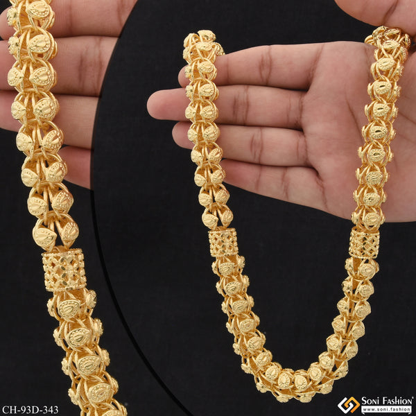 1 Gram Gold Plated Sophisticated Design Rajwadi Chain for Men - Style D343