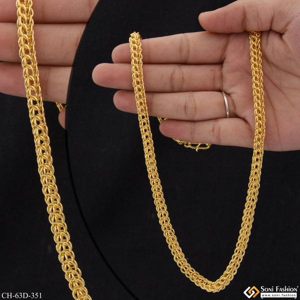 1 Gram Gold Plated C Into C Trending Design Chain for Men - Style D351