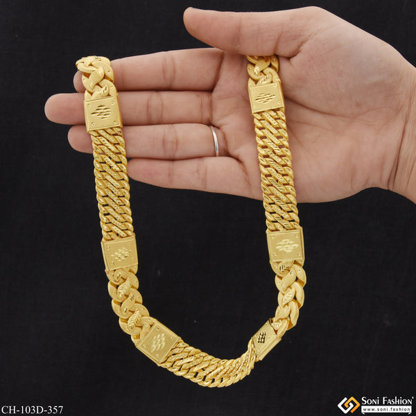 1 Gram Gold Plated Elegant Design Pokal Chain for Men - Style D357