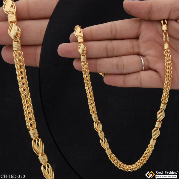 Superior Quality Unique Design Gold Plated Rajwadi Chain for Men - Style D370