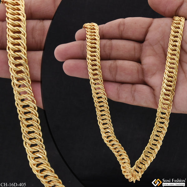 Link Superior Quality Unique Design Gold Plated Chain for Men - Style D405